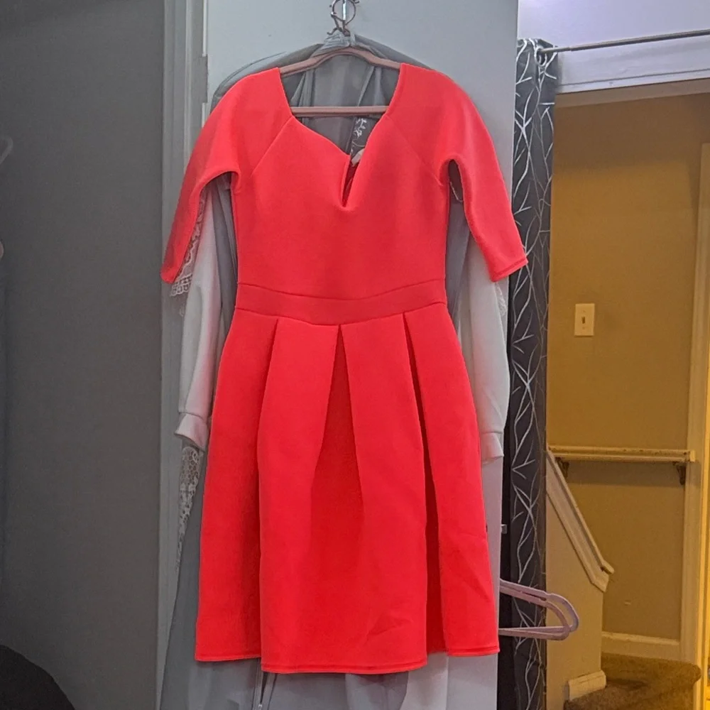 💖 Hot Pink Fit & Flare Dress – Size 1X (Plus Size) - Picture 2 of 2